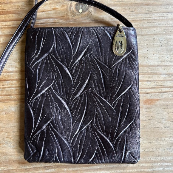 Jessica McClintock Purse Metallic Brown Small Bag Cross Body - Picture 10 of 10
